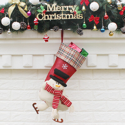 

〖Follure〗Wr Newly Design Pocket Elderly Pockets Snowman Christmas Stocking Christmas Gift