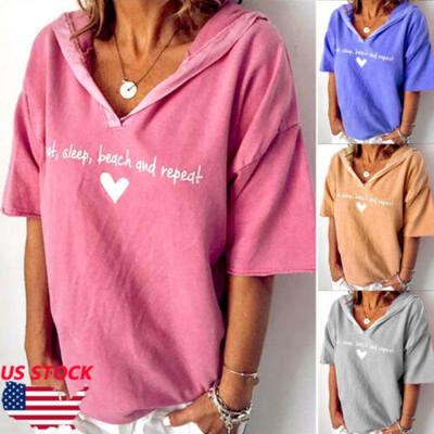 

Women Short Sleeve Loose T Shirts Fashion Ladies Summer Casual Blouse Tops Shirt