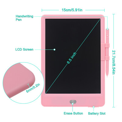 

LCD Writing Board Electronic Drawing Handwriting Tablet 85-inch LCD Screen with Erase Button Screen Lock Stylus Gift for Kids Adu