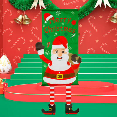 

Tailored Merry Christmas Ornament Santa Claus Banner Flag Door Window Hanging Xmas Decor