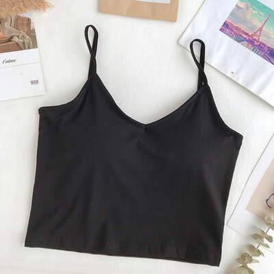 

The Long Section Bottoming U Back Wrapped Chest Solid Color Triangle Cup Vest