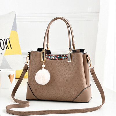 

2019 new European&American big bag new ladies bag PU leather large capacity simple shoulder bag handbag