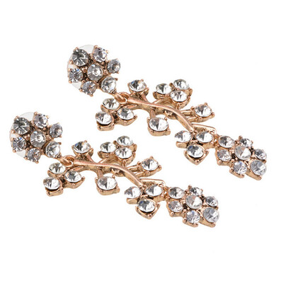 

Tide All Match Clearly Sparkly Earrings Crystal Branches Green Earrings Factory Wholesale