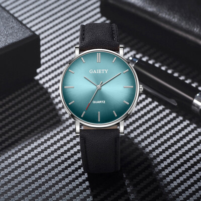 

Gobestart Fashion Simple Casual Mens Watch Business Leather With Strap Mens Watch