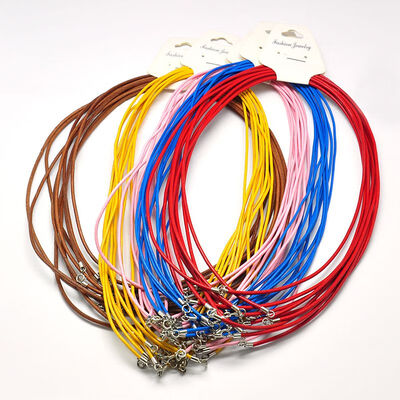 

Leather Cords for Necklace Making with Sterling Silver Findings&Spring Ring Clasps Mixed Color 1732