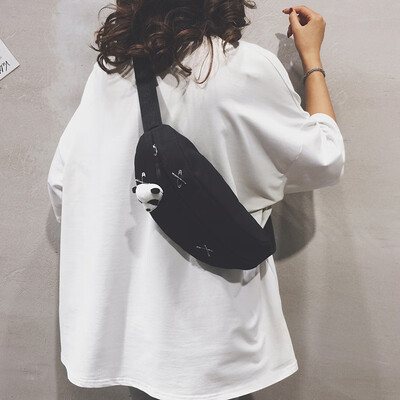 

Ins pocket female 2019 new casual wild sports canvas small Messenger bag tide Korean version of Harajuku student chest bag