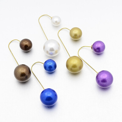 

Resin Double Sided Round Ball Ear Studs with Stainless Steel Pins Golden Mixed Color Ball 10mm & 16mm Pin 06mm