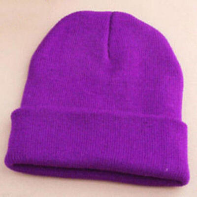 

Fashion Men\s Women Solid Color Beanie Knitted Hip-Hop Winter Warm Dance Hat