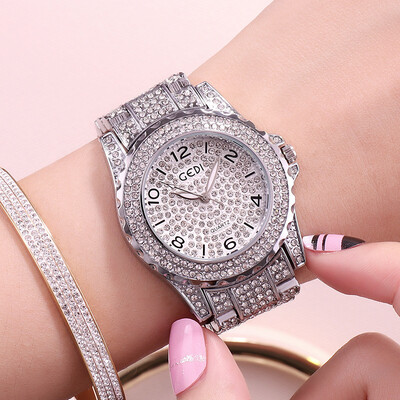 

Watch female full diamond student Korean version of the simple starry lady rotating female watch