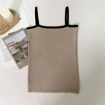 

Women Fashion Concise All-match Sexy Slim Fit Solid Color Personality Camisole Top
