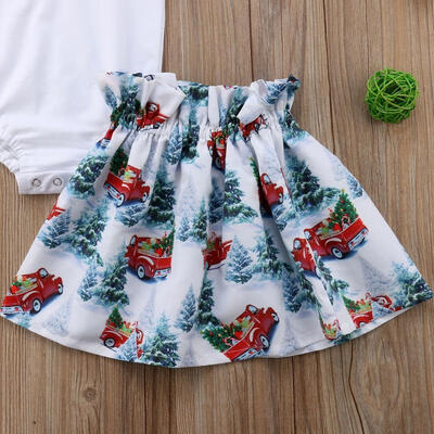 

2Pcs Cute Infant Newborn Kids Baby Girl Romper TopsSkirt Dress Clothes Set