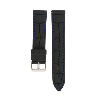 

Men Silicone Rubber Black Waterproof Wristwatch Belt 22mm 24mm Watch Band Strap