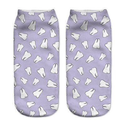 

1Pair Women Low Cut Ankle Socks Funny Socks Cat Cartoon 3D Printing Socks Cotton Hosiery Printed Socks