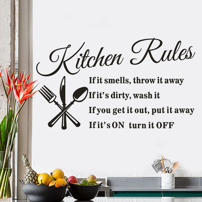 

〖Follure〗Kitchen Rules Restaurant Wall Sticker Decal Mural DIY Home Decor