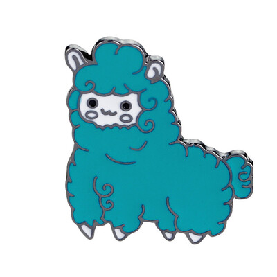 

Alpaca Brooch Button Blue Brooch Denim Jacket Pin Badge Gift Cartoon JewelryCartoon Animal Lovely Little Sheep