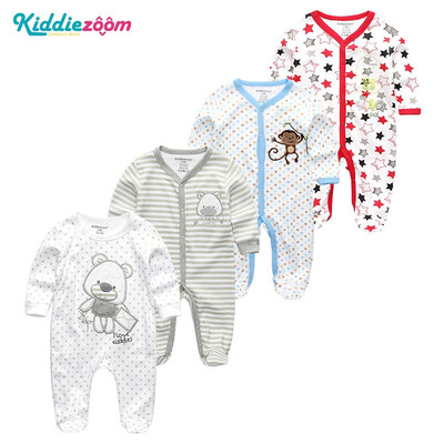 

4PCSLot Baby Clothing Sets Newborn 0-12M 100Cotton Baby Bodysuits Print Long Sleeve Baby Boys Clothes Baby Girls Clothes Rpmpers