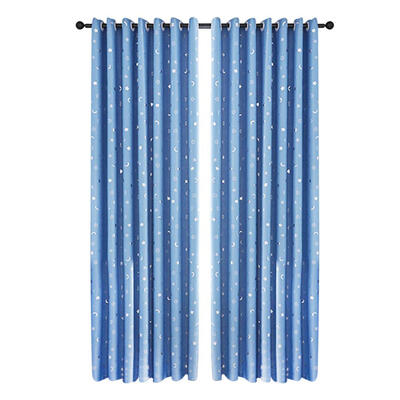 

Stars Moon Bronzing Pattern Shading Sliding Curtains Home Blackout Curtain