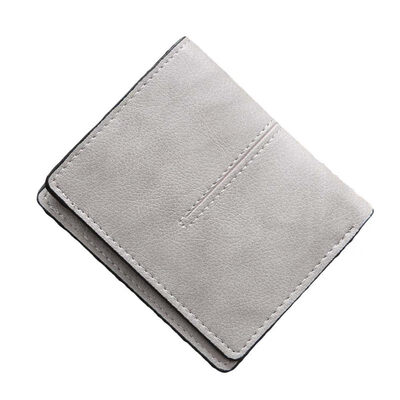 

Lady Solid Color Faux Leather Purse Card Holder Ultra Thin Bifold Short Wallet