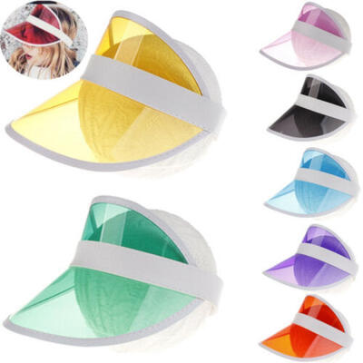 

Summer Hat Sun Visor Party Casual Hat Clear Plastic PVC Kids Sunscreen Cap US