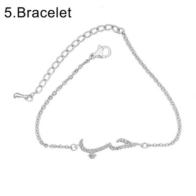 

Women Arabic Letter Love Faux Quartz Chain Bracelet Bangles Necklace Jewelry