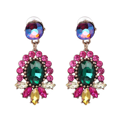 

Women Crystal Earrings Vintage Style Ear Hook Drop Dangle Earring