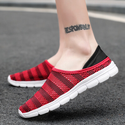 

Summer air permeable hollow shoes anti-skid couple sandals mesh half slippers hollow Korean version of mens shoes
