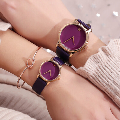 

Trend couple quartz belt watch personality shell texture dial waterproof belt watch