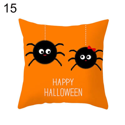 

Halloween Pumpkin Spider Bat Pillow Case Cushion Cover Home Office Party Props