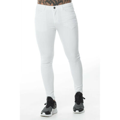 

Mens Casual Natural Cotton Elastic Waist Straight Skinny Silm Long Pencil Pants