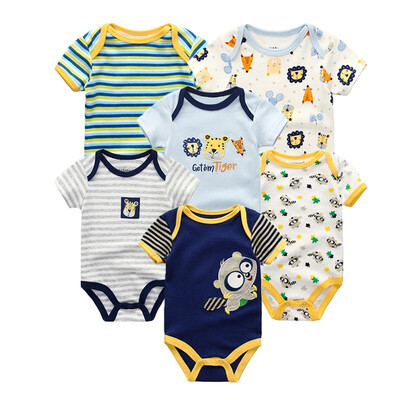 

Kiddiezoom 6PCS Baby Girls Clothes Bodysuits Cotton 0-12M Sleepwear For Babies Baby Boys Clothes Rompers Jumpsuit Infant Newborn