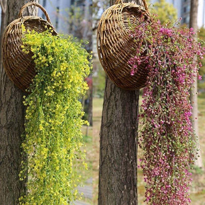 

Artificial Fake Plastic Silk Eucalyptus Basket Plant Flowers Home Party Decor