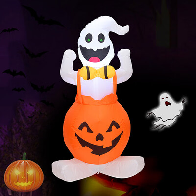 

Cute Long Pumpkin Inflatable Ghost Halloween Decoration Haunted House Decoration