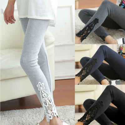

Sexy Womens Lady Skinny Lace Leggings Stretch Ripped Trousers High Waist Casual