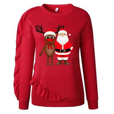 

Women Fashion Shirt Christmas Printed Shirt Long Sleeve Casual Tops Blouse