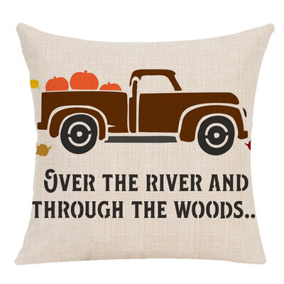 

zhongjiany Halloween Pillow Cases Pumpkin Sofa Linen-cotton Cushion Cover Thanksgiving Halloween Decorations