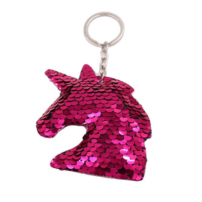 

hjfgy Reflective Double-sided Sequin Keychain Sequin Animal Car Key Ring Pendant