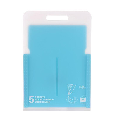 

Portable 5 Pockets Expanding File Folder Accordion Document Organizer Color Storgae Bag Holder with Handle Design Support A4 Size