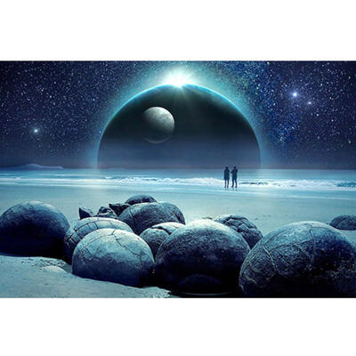 

5D DIY Full Drill Diamond Painting Seaside Moon Cross Stitch Embroidery Kit
