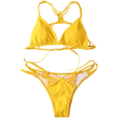 

Cutout Strappy Skimpy Bikini Set
