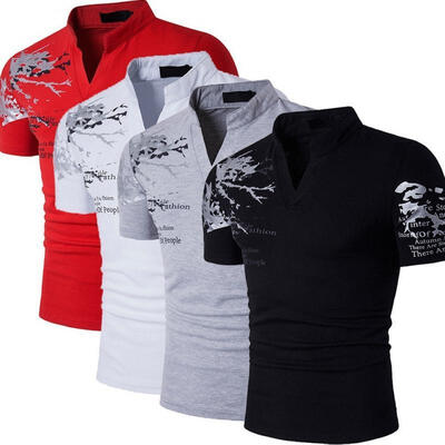 

Men Short Sleeve Button Down T-shirt Tops Slim Fit Casual Dress Stylish Shirts