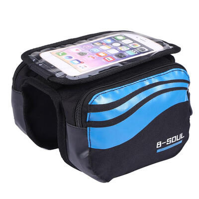 

B-SOUL Bicycle Front Beam Nylon Package Waterproof Mountain Bike Saddle Bag
