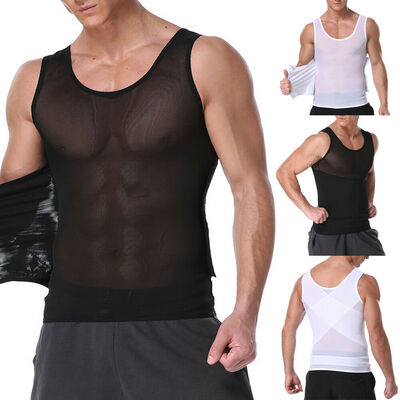 

Men Body Shaper Slimming Shirt Compression Vest Elastic Sculpting Slim Shapewear