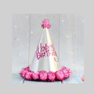 

FUNNYBUNNY Childrens Adult Birthday Hat Laser Reflective Sharp Corner Ball Cap Party Spigot Cap Crown Cap Fur Ball Cap