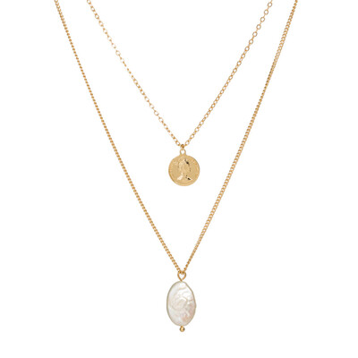 

2019 Pearl Shell Initial Letter Fashion Personalized Alphabet Pendant Necklace Gold Chain Charms Collier For Femme Jewely