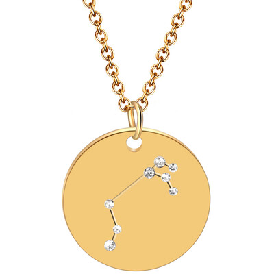 

Creative Tiny Rhinestones Collar Chain Necklace 12 Constellations Pendant Necklace