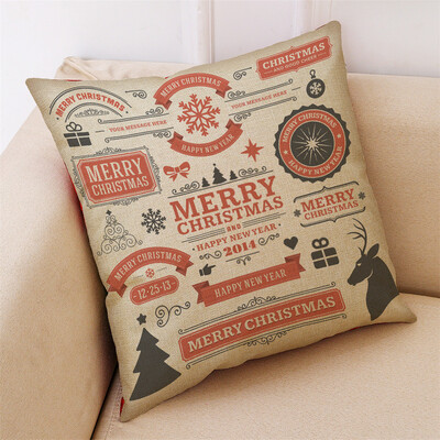 

Tailored New Christmas Cotton Linen Pillow Case Sofa Cushion Cover Home Decor
