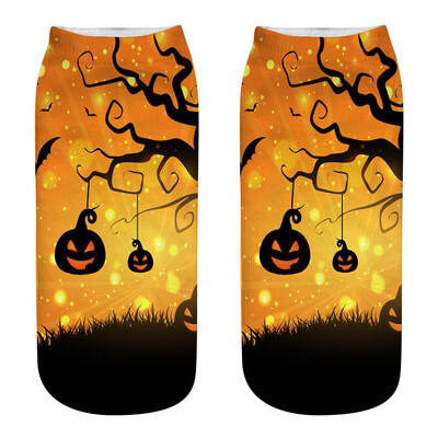 

19 Style New Fashion Halloween Socks 3D Print Unisex Halloween Pattern Print Socks Breathable Stretchy Boat Socks