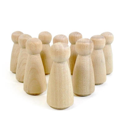 

10pcs Wooden DIY Peg Dolls for Wedding Cake Decoration Kids Painted Toys