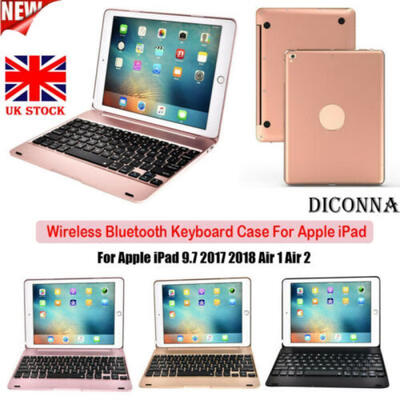 

HOT Wireless Bluetooth Keyboard Case Cover For Apple iPad Air1 Air2 Pro 97" UK