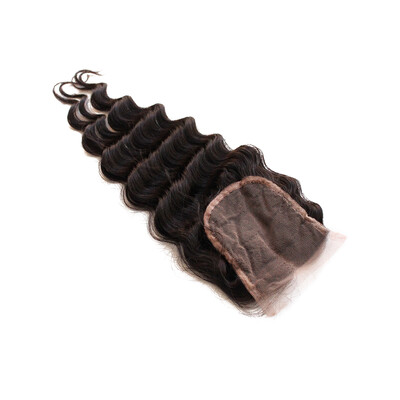 

Dolago Peruvian Virgin Hair Deep Wave 5x5 Lace Closure 100 Human Hair Natural Color FreeMiddleThree Part Closure 18 Inch